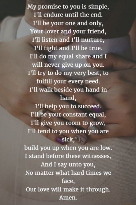 My promise to you is simple, I'll endure until the and. I'll be your ...