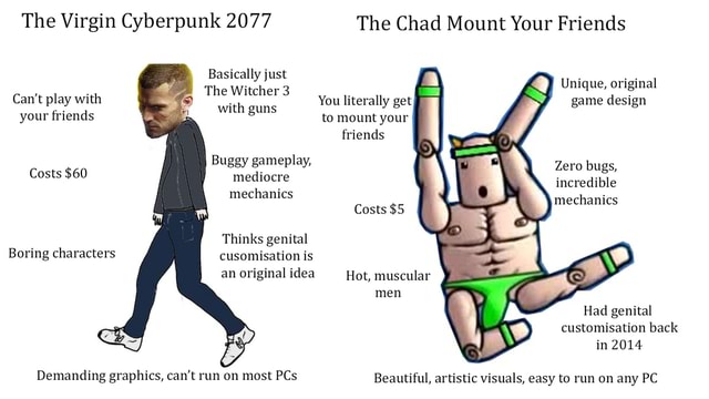 The Virgin Cyberpunk 2077 Basically Just The Witcher 3 Can t Play With 