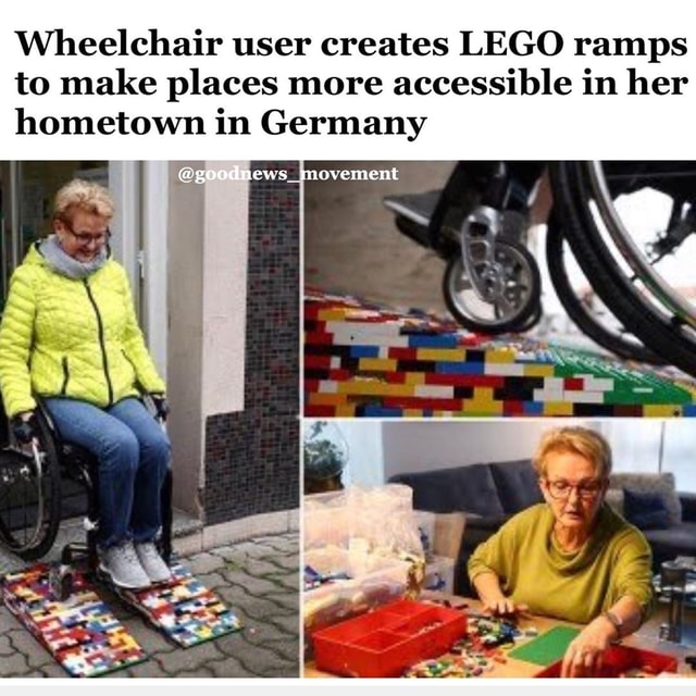 Wheelchair user creates LEGO ramps to make places more accessible in