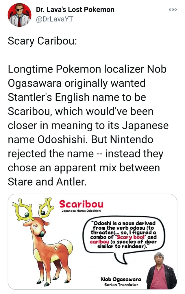 Dr Lava s Lost Pokemon DrLavaYT Scary Caribou Longtime Pokemon 