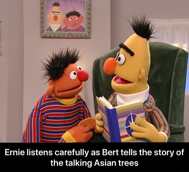 Ernie listens carefully as Bert tells the story of the talking Asian ...