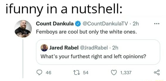 Ifunny in a nutshell: Count Dankula @ @CountDankulaTV Femboys are cool ...