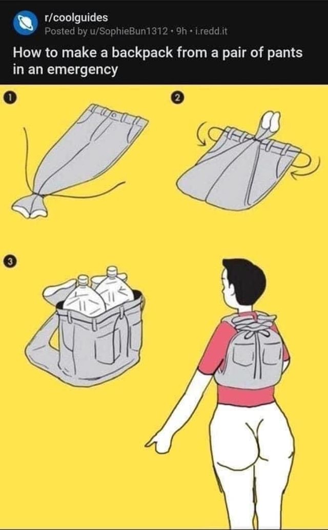 How to make a backpack from a pair of pants in an emergency iFunny