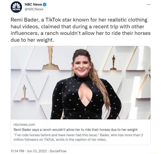 NBC News Rem Bader, a TikTok star known for her realistic clothing haul