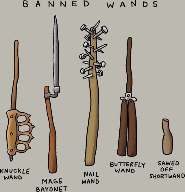 BANNED AN OS BUTTERFLY SAWED WAND OFF NAIL SHORTWAND MAGE WAND BAYONET ...