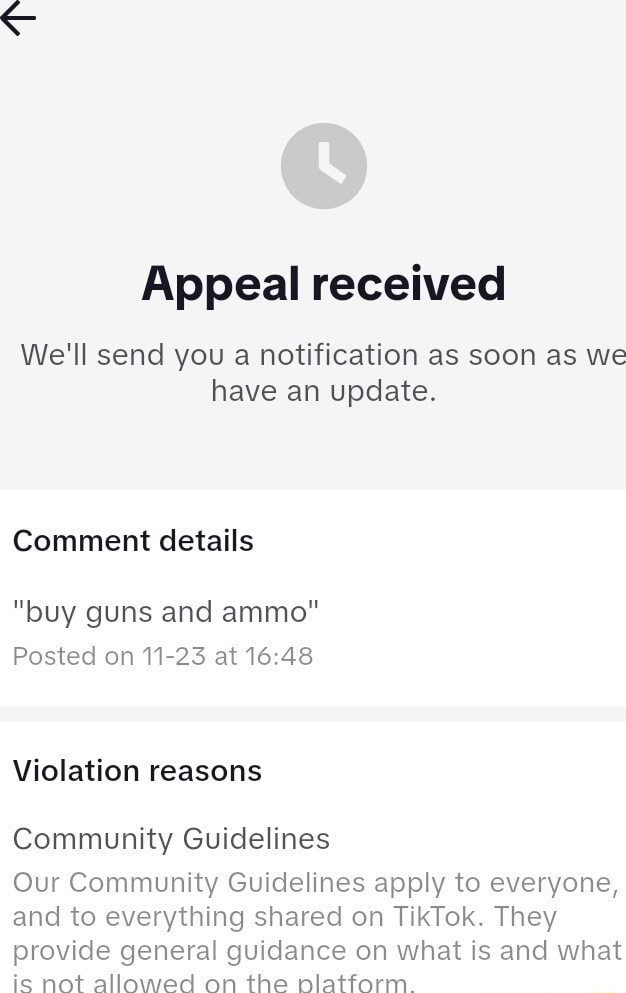 Appeal received We'll send you a notification as soon as we have an ...