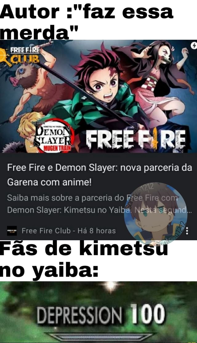 Autor Faz Essa Free Fire E Demon Slayer Nova Parceria Da Garena Com Anime Saiba Mais Sobre A Parceria Do Demon Slayer Kimetsu No Yaiba Ce Ind Free Fire Club Ha