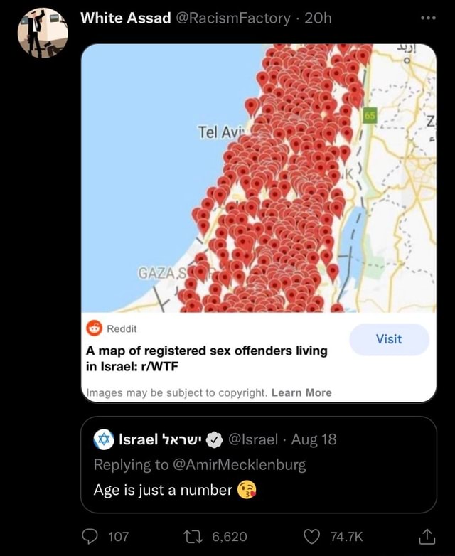 White Assad Racismfactory Visit A Map Of Registered Sex Offenders Living In Israel R Wtf