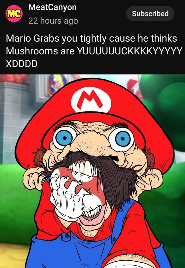 MeatCanyon Subscribed 22 hours ago Mario Grabs you tightly cause he
