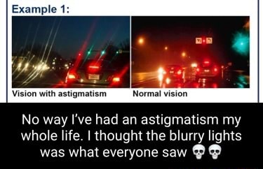 Example 1: Vision with astigmatism Normal vision. No way I've had an ...