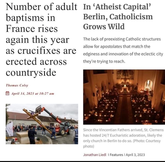 Number Of Adult Baptisms In France Rises Again This Year As Crucifixes ...