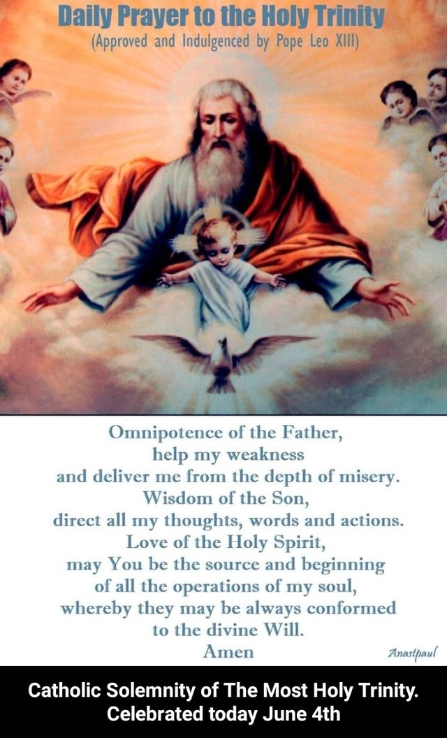 Daily Prayer to the Holy Trinity (Approved and Indulgenced by Pope Leo ...