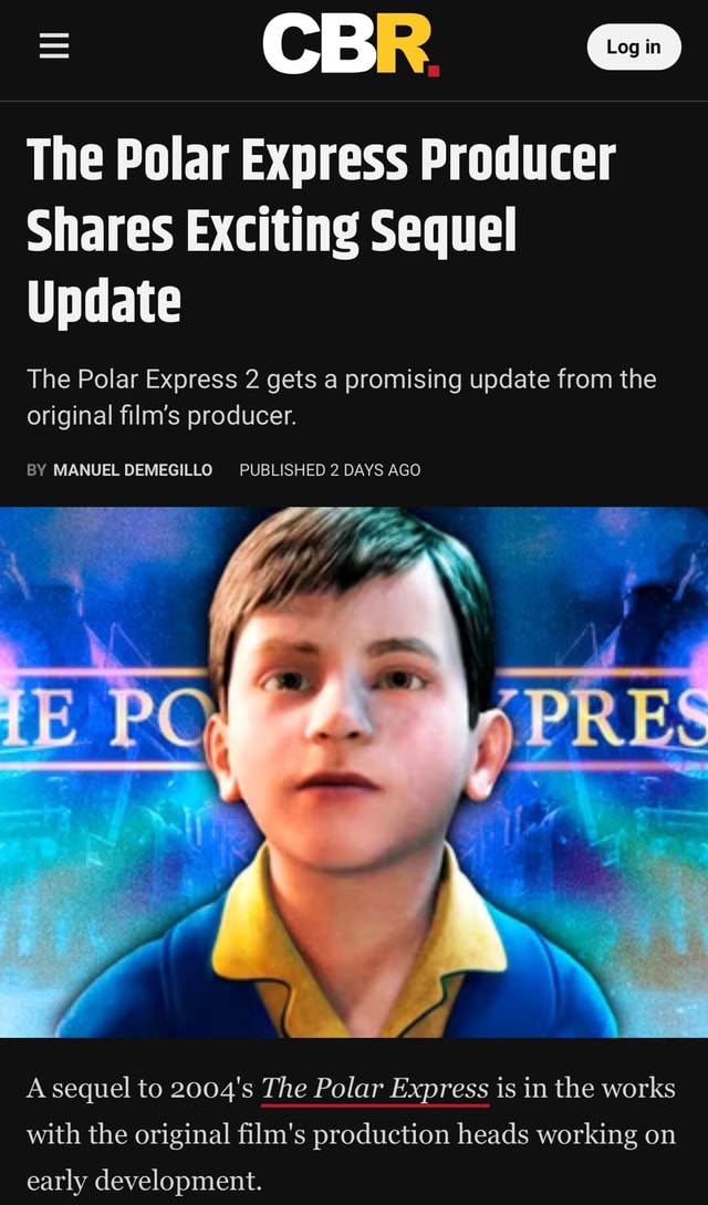 = CBR The Polar Express Producer Shares Exciting Sequel Update