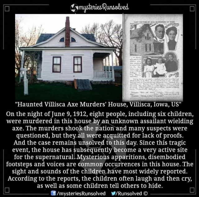 "Haunted Villisca Axe Murders' House, Villisca, Lowa, US" On The Night ...