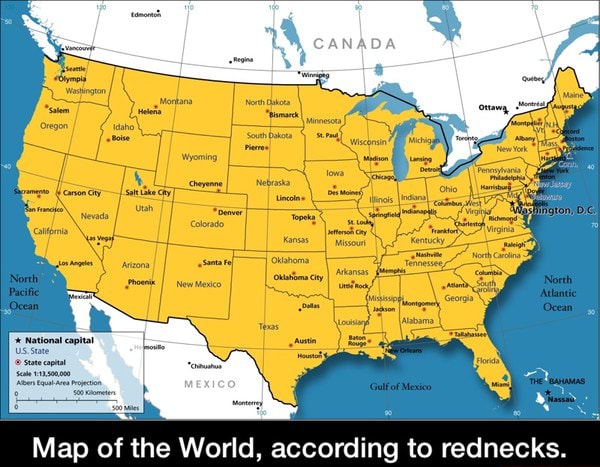 Map of the World, according to rednecks. - Map of the World, according ...