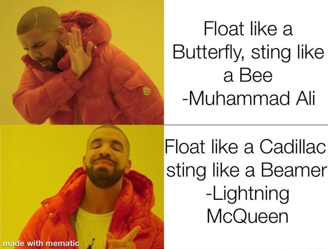 Float like a butterfly sting discount like a bee lightning mcqueen