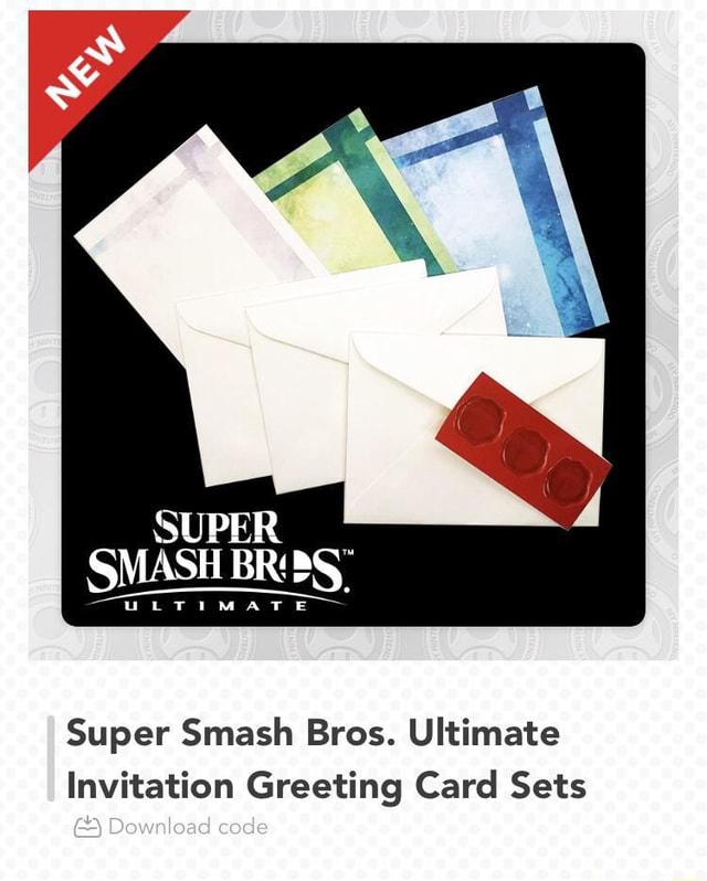 super smash bros ultimate invitation greeting card set