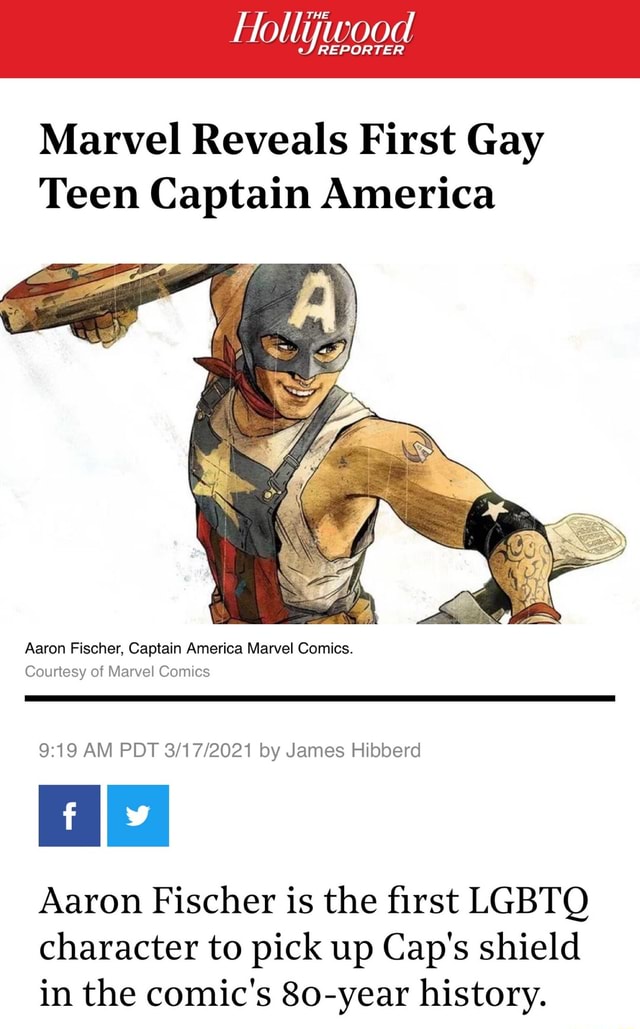 Reporter Marvel Reveals First Gay Teen Captain America Aaron Fischer Captain America Marvel 1918