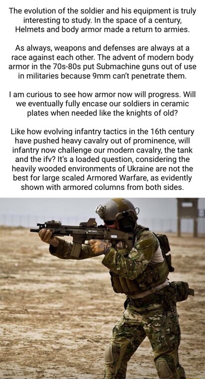 The evolution of the soldier and his equipment is truly interesting to ...