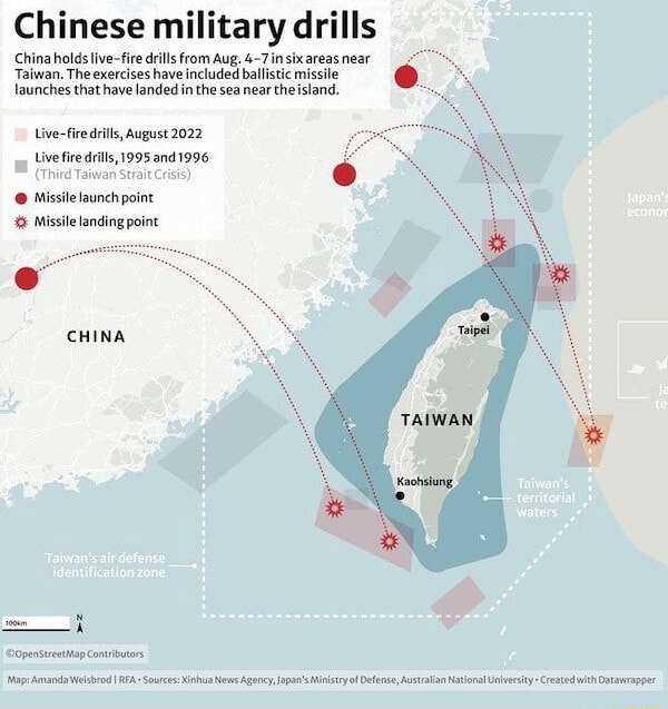 Chinese military drills China holds live-fire drills from Aug. Taiwan ...