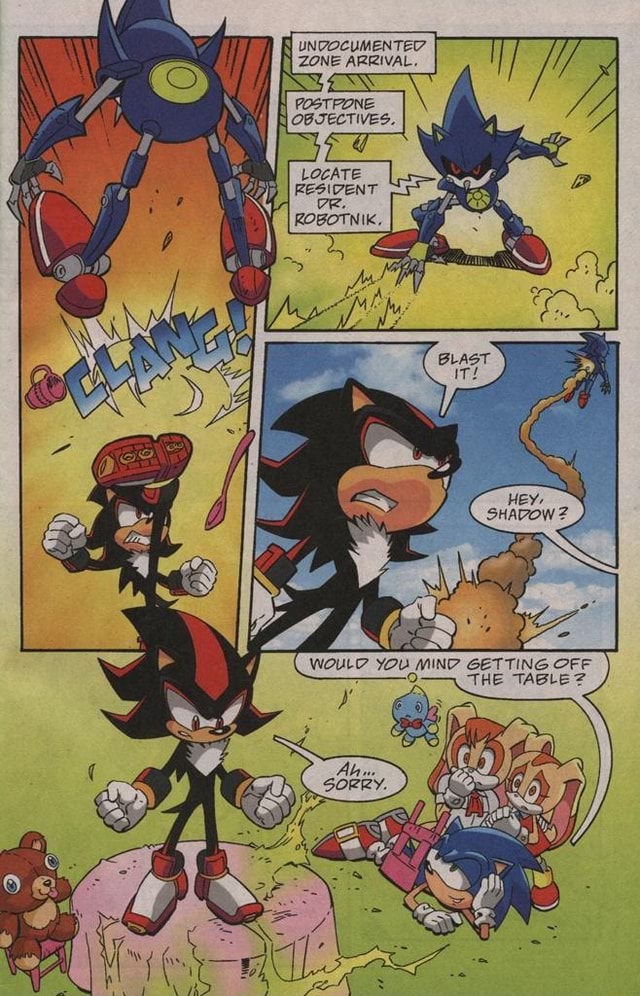 Archie: Shadow and Metal Sonic use Chaos Control to travel to the Sonic ...