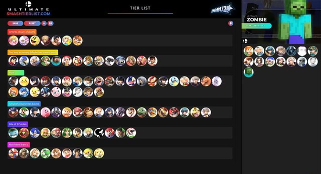 ULTIMATE TIER LIST ZOMBIE SPIAGHTIERLIST COM SAVE RESET EN ACNE Noe ...