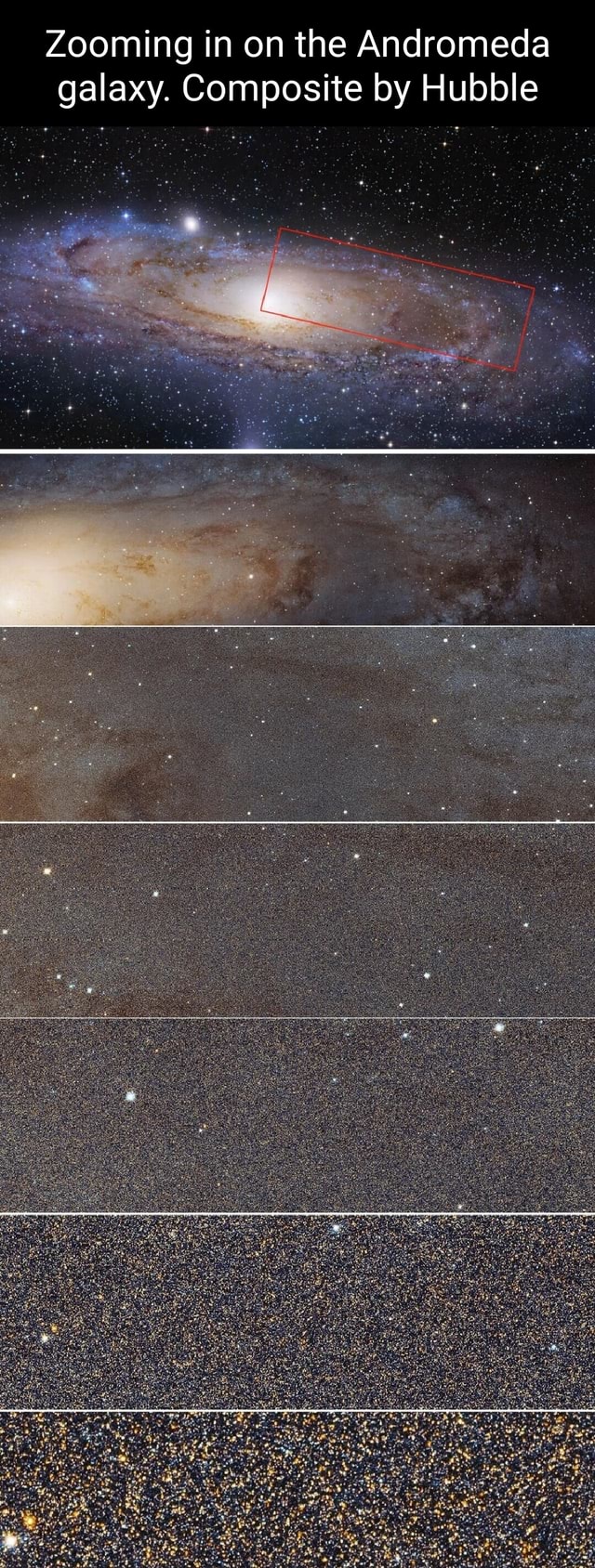 Zooming in on the andromeda galaxy composite by hubble ifunny
