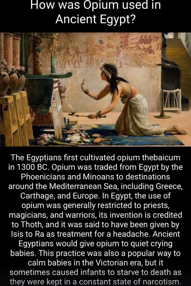 How was Opium used In Ancient Egypt? The Egyptians first cultivated ...