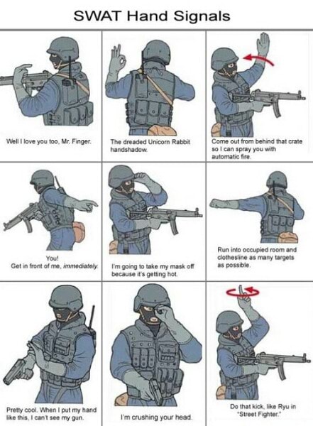 SWAT Hand Signals - )