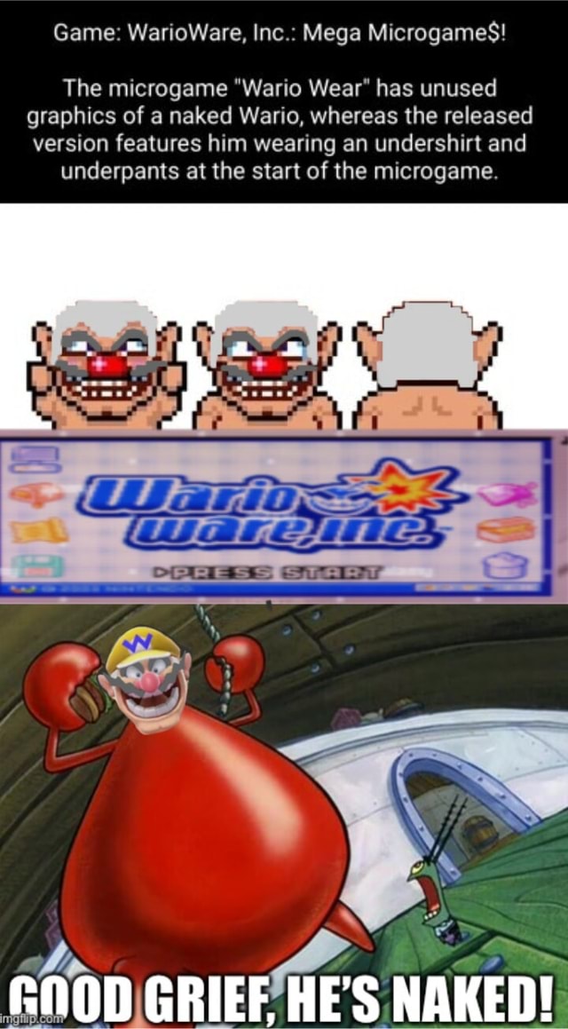 Game WarioWare Inc Mega Microgame The Microgame Wario Wear Has Unused Graphics Of A