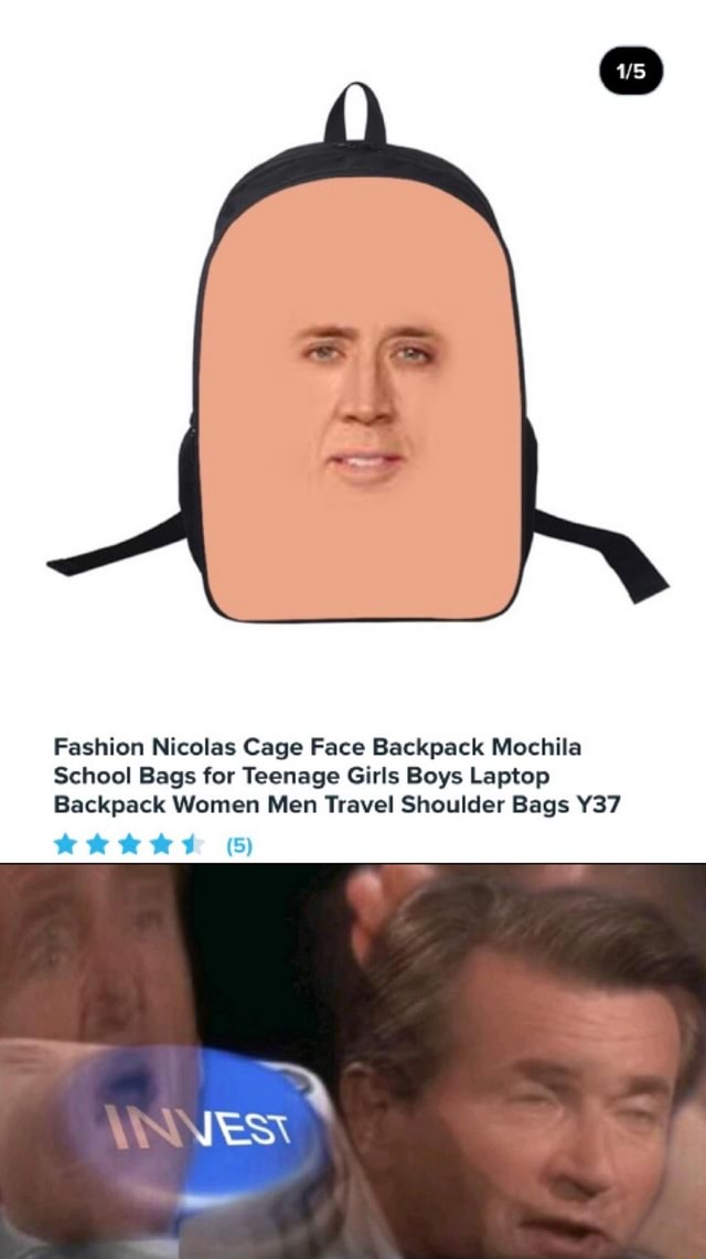 nicolas cage face backpack