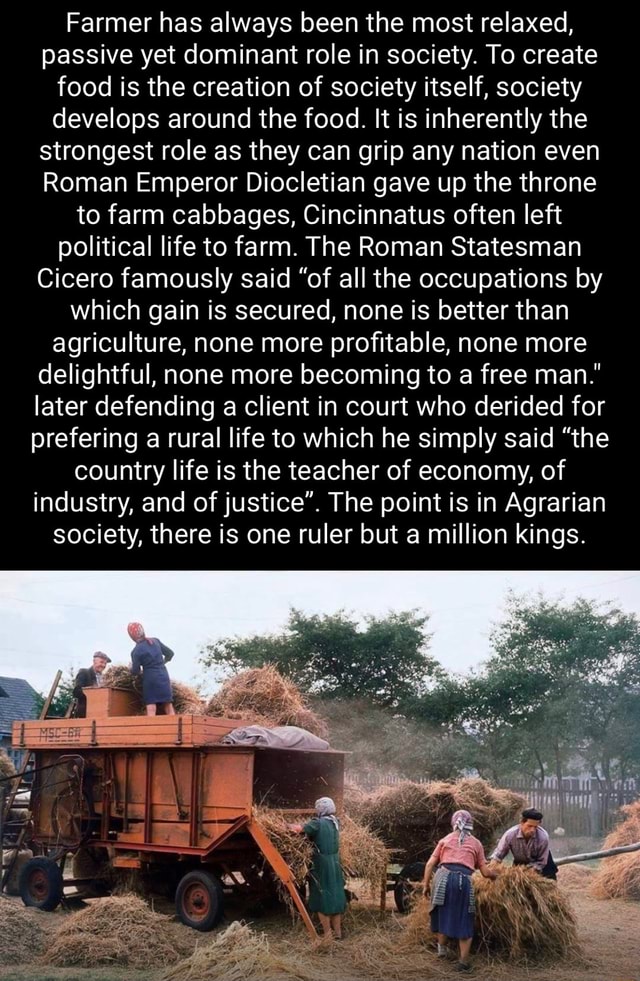 Farmer has always been the most relaxed, passive yet dominant role in