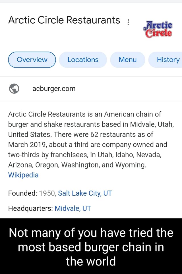 Arctic Circle Restaurants Cirele Overview Locations Menu History Arctic