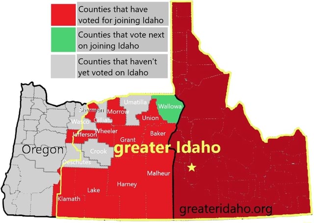 Counties That Have Voted For Joining Idaho Counties That Vote Next On ...