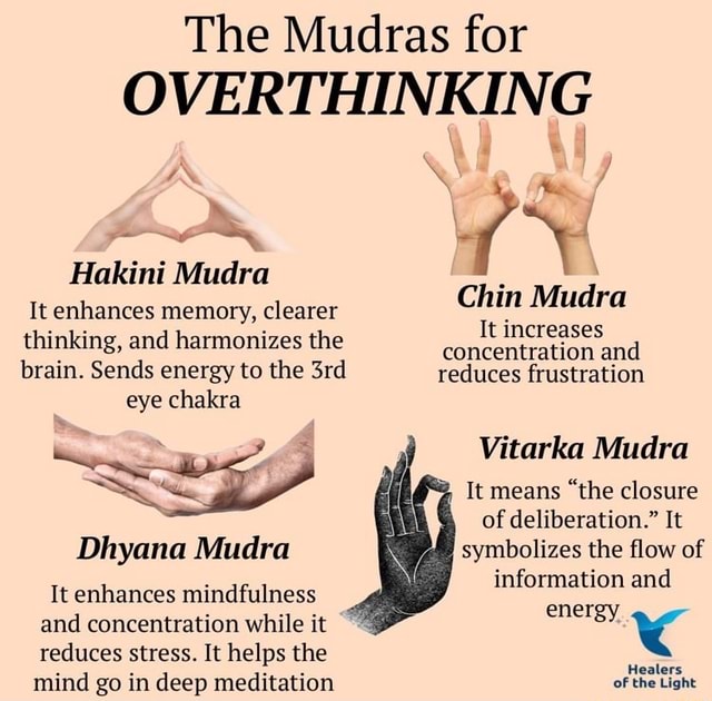 The Mudras for OVERTHINKING TY Hakini Mudra It enhances thinking ...