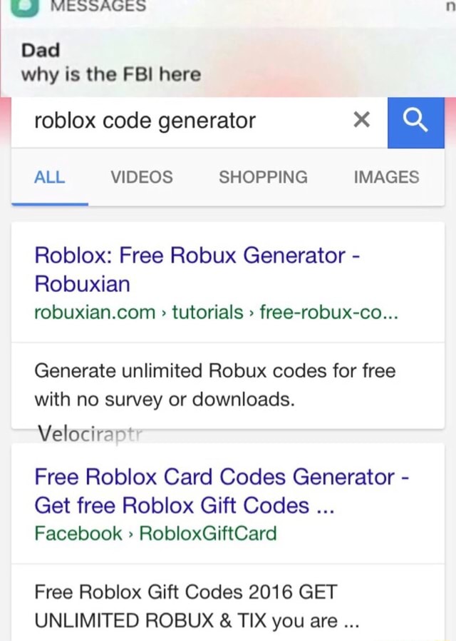 U Messages Dad Why Is The Fb Here Roblox Code Generator All Videos Shopping Images Roblox Free Robux Generator Robuxian Robuxian Com Tutorials Free Robux Co Generate Unlimited Robux Codes - facebook robux codes