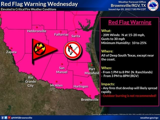 Red Flag Warning Wednesday Elevated to Critical Fire Weather Conditions ...