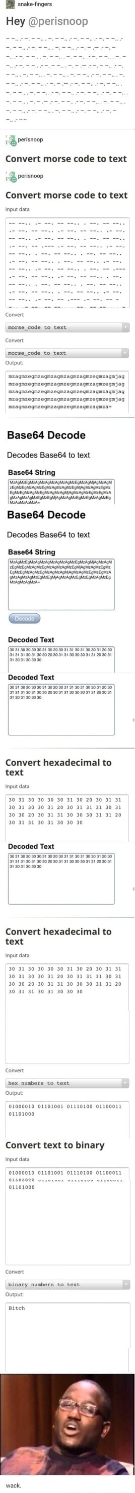 Hey @perisnoop perisnoop Convert morse code to text Convert morse code