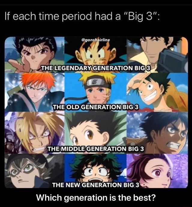 The Next Generation of the Big three  Anime Amino