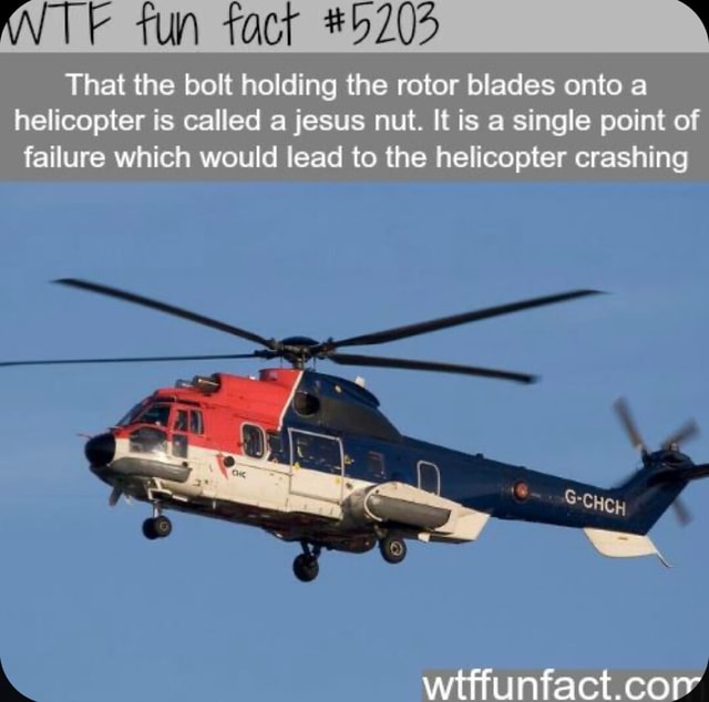 Lin That the bolt holding the rotor blades onto a helicopter is called