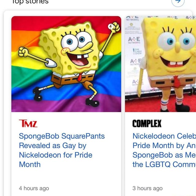 Up Slullgs Spongebob Squarepants Revealed As Gay By Nickelodeon For Pride Month 4 Hours Ago