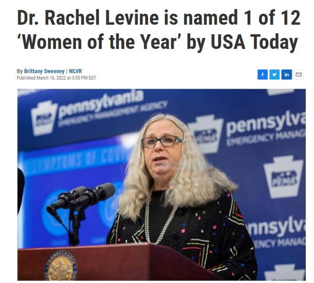 Dr. Rachel Levine is named 1 of 12 'Women of the Year' by USA Today By