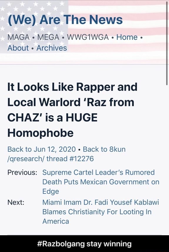 (We) Are The News About Archives It Looks Like Rapper and Local Warlord ...