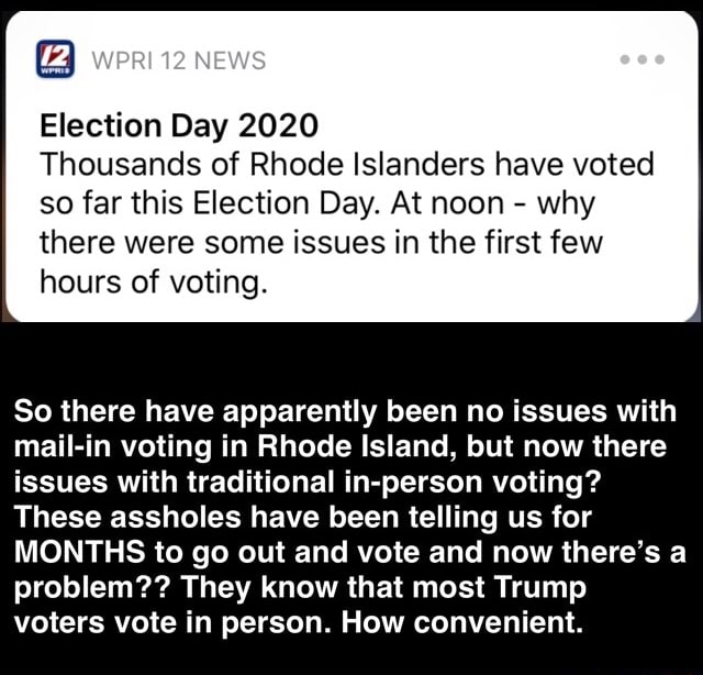 Election Day 2020 Thousands Of Rhode Islanders Have Voted So Far This ...