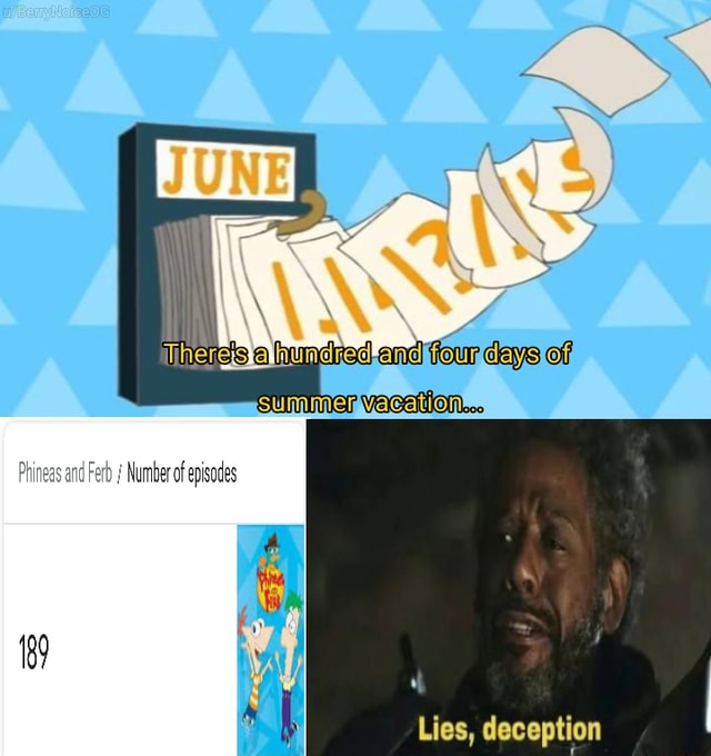 Phineas and Ferb Number of episodes 189 - iFunny