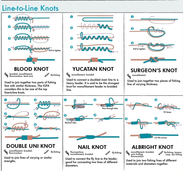 Line-to-Line Knots BLOOD KNOT braided, monofilament, core fly-fishing ...