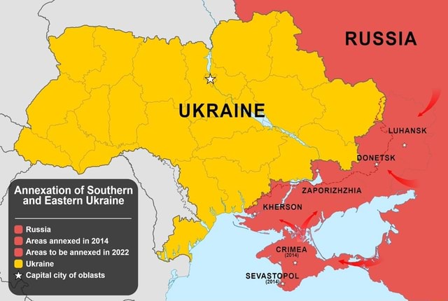 RUSSIA UKRAINE Annexation of Southern and Eastern Ukraine O Russia O ...