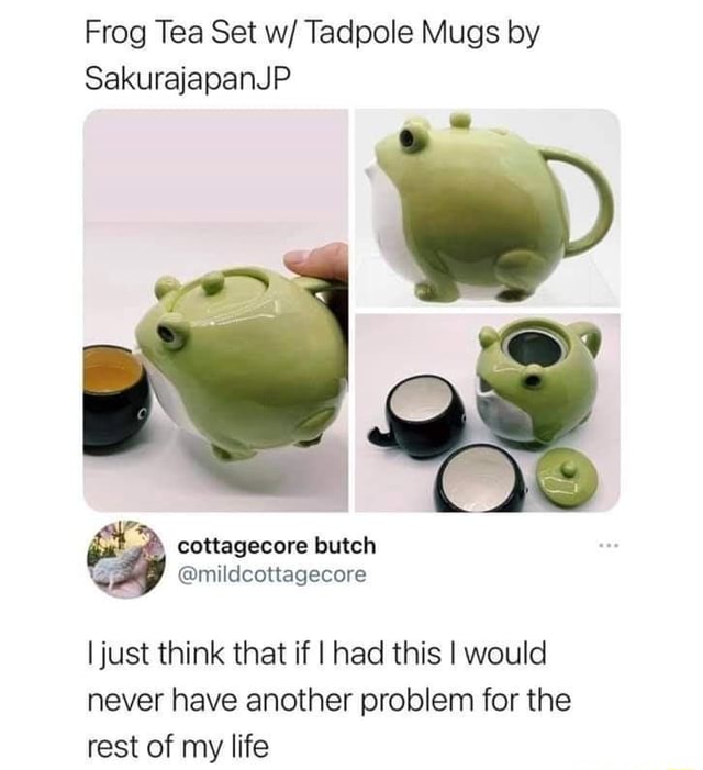 Frog Tea Set w/ Tadpole Mugs by SakurajapanJP cottagecore butch