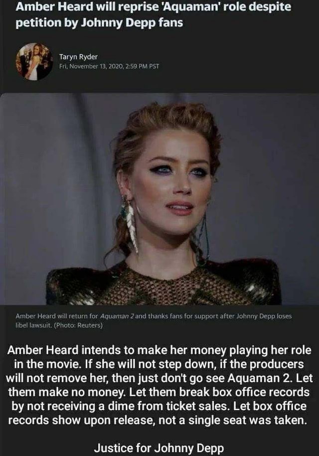 Boycott Aquaman 2 Boycott Amber Turd! Amber Heard will reprise
