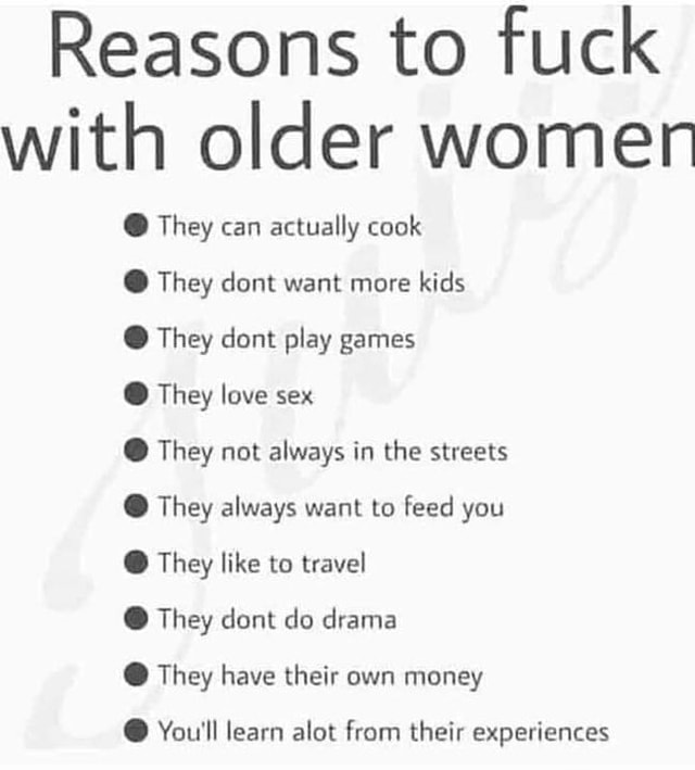 Mature women who love to fuck